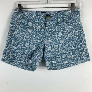 American Eagle Shorts Women's Size 00 Midi Floral Print Low Rise Stretch Pockets